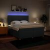 vidaXL Sommier &agrave; lattes de lit avec matelas Bleu 200x200 cm Tissu