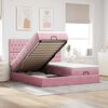 vidaXL Cadre de lit ottoman avec matelas rose 180x200 cm velours