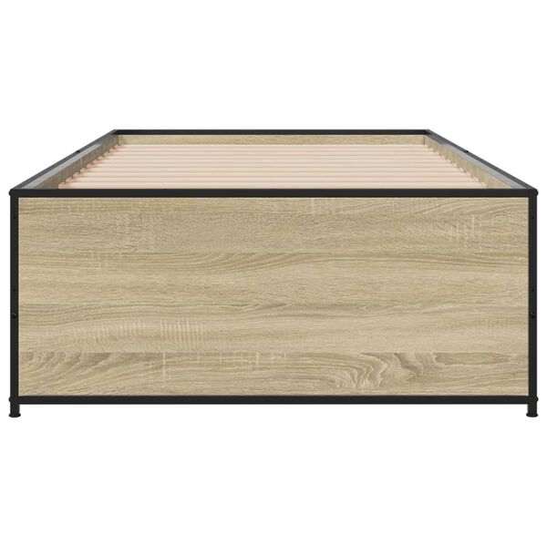 vidaXL Cadre de lit sans matelas ch&ecirc;ne sonoma 75x190 cm