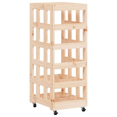 vidaXL Porte-bûches avec roulettes 40x49x110 cm bois massif de pin