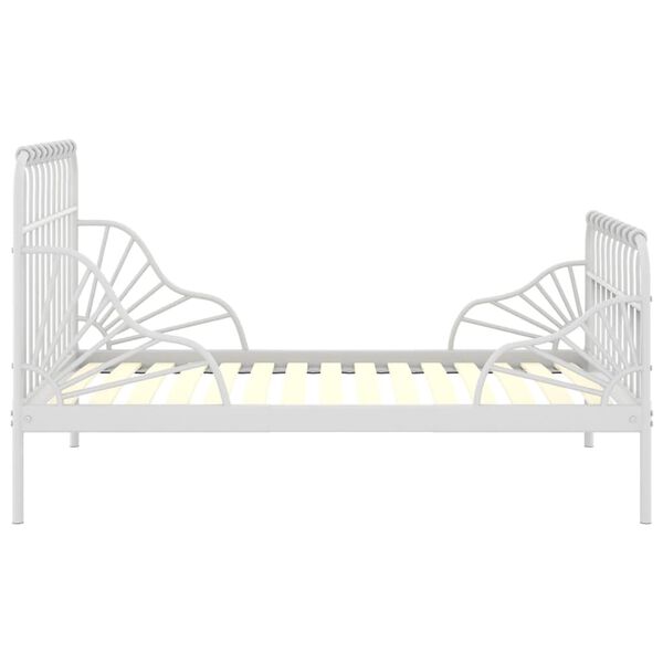 vidaXL Cadre de lit extensible sans matelas blanc m&eacute;tal 80x130/200 cm