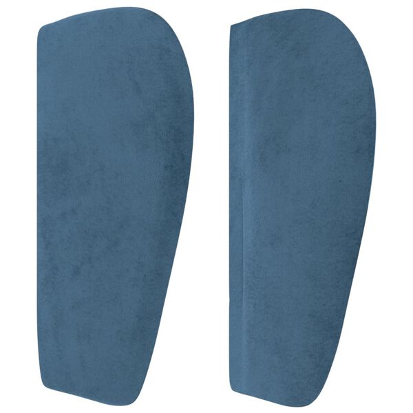 vidaXL T&ecirc;te de lit avec oreilles Bleu fonc&eacute; 93x23x78/88 cm Velours