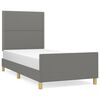 vidaXL Cadre de lit sans matelas gris fonc&eacute; 90x190 cm tissu