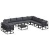 vidaXL Ensemble de canap&eacute; de jardin avec coussin 11 pcs Noir Aluminium