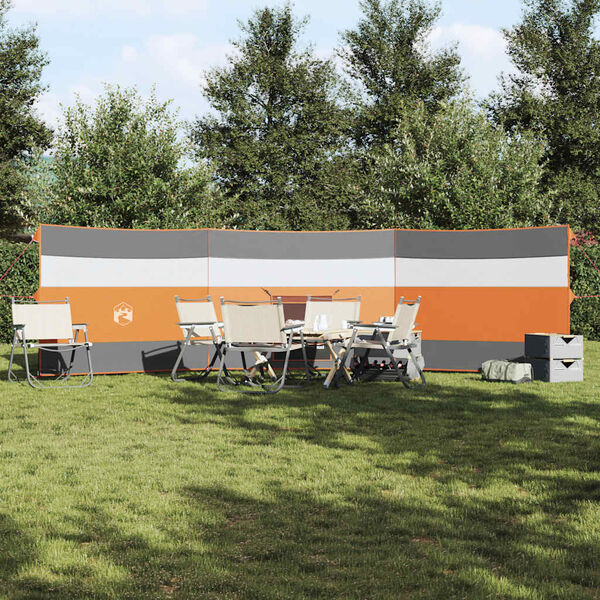 vidaXL Brise-vent de camping gris et orange 508x130 cm imperm&eacute;able