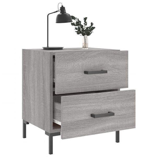 vidaXL Table de chevet sonoma gris 40x35x47,5 cm bois d&rsquo;ing&eacute;nierie