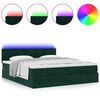 VidaXL Cadre de lit ottoman avec matelas vert fonc&eacute; 180x200cm velours
