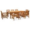 vidaXL Ensemble &agrave; manger de jardin 9 pcs avec coussins Acacia solide