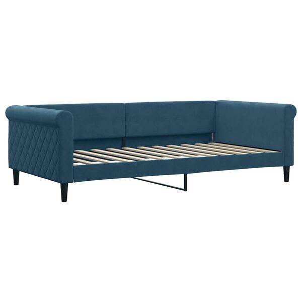 vidaXL Lit de jour avec gigogne et tiroirs sans matelas bleu 100x200cm
