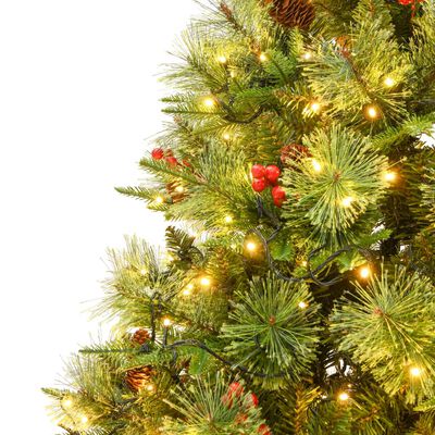 vidaXL Sapin de Noël pré-éclairé et pommes de pin vert 225cm PVC et PE
