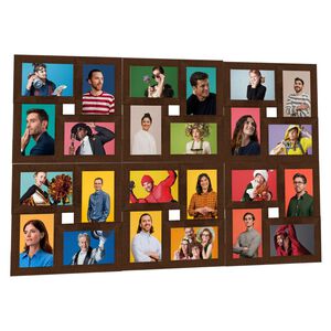 vidaXL Collage de cadres photo de photo 24x(10x15 cm) Marron fonc&eacute; MDF