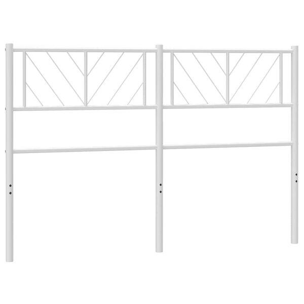 vidaXL T&ecirc;te de lit m&eacute;tal blanc 135 cm