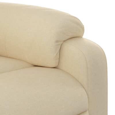 vidaXL Fauteuil de massage inclinable Crème Tissu