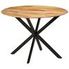 vidaXL Table à dîner Ø110x78 cm Bois de manguier massif et acier