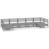 vidaXL Salon de jardin 7 pcs Gris Bois de pin massif