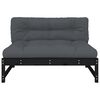 vidaXL Canap&eacute; central 120x80 cm noir bois de pin massif