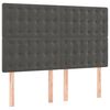 vidaXL T&ecirc;te de lit Gris fonc&eacute; 144 x 5 x 118/128 cm Velours