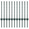 vidaXL Poteau de cl&ocirc;ture. 11 pcs Vert 100 cm Acier