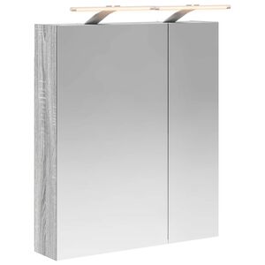 vidaXL Armoire Miroir de Salle de Bain Gris Sonoma 60 x 14,5 x 70 cm
