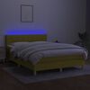 vidaXL Sommier &agrave; lattes de lit avec matelas LED Vert 140x190 cm Tissu