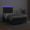 vidaXL Sommier &agrave; lattes de lit matelas LED noir 120x190 cm similicuir