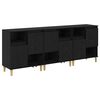 vidaXL Buffets 3 pc Ch&ecirc;ne noir 60 x 35 x 70 cm Bois d'ing&eacute;nierie