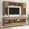 vidaXL Ensemble de meuble TV mural avec LED 6 pcs Ch&ecirc;ne Artisanal