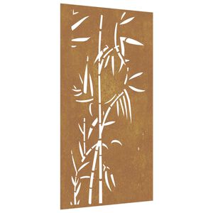 vidaXL D&eacute;coration murale jardin 105x55 cm acier corten design bambou