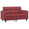vidaXL Canap&eacute; 2 places avec oreillers bordeaux 120 cm similicuir