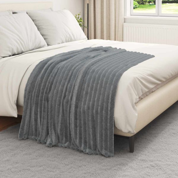 vidaXL Jet&eacute; Gris fonc&eacute; 150 x 130 cm Toison