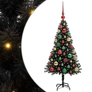 vidaXL Sapin de No&euml;l Noir 120 cm PVC
