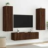 vidaXL Meuble TV mural avec lumi&egrave;res LED ch&ecirc;ne marron 60x35x41 cm