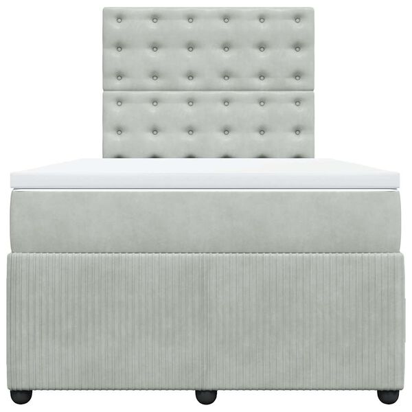 vidaXL Sommier &agrave; lattes de lit et matelas Gris clair 120x200cm Velours