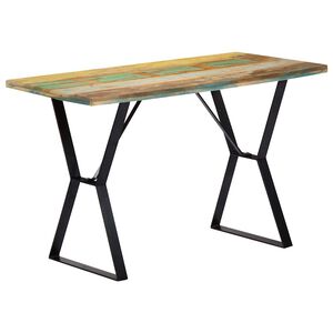 vidaXL Table &agrave; manger 120x60x76 cm Bois de r&eacute;cup&eacute;ration massif