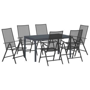 vidaXL Ensemble de salle &agrave; manger pour jardin 7 pcs Anthracite