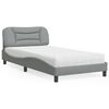 vidaXL Lit avec matelas Hvar gris clair 100x200 cm tissu