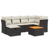 vidaXL Salon de jardin 7 pcs avec coussins noir r&eacute;sine tress&eacute;e