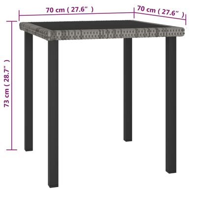 vidaXL Ensemble à manger de jardin 3 pcs Résine tressée Gris