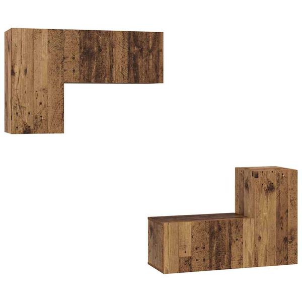 vidaXL Ensemble meuble TV 4 pcs Bois Ancien Bois d'ing&eacute;nierie