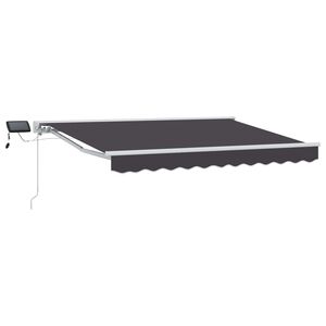 vidaXL Cadre de store manuel avec LEDs Blanc et anthracite 2,5 x 2 m