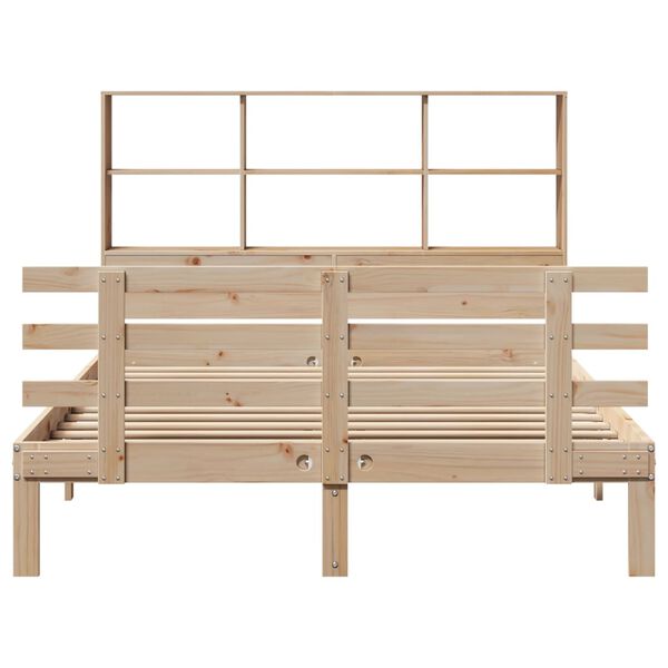 vidaXL Lit bibliothèque sans matelas 140x200 cm bois massif de pin
