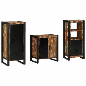 vidaXL Ensemble de mobilier de salle de bain 3 pcs Bois Recycl&eacute; Solide