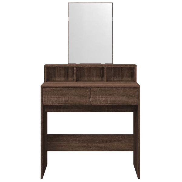 vidaXL Coiffeuse avec miroir ch&ecirc;ne marron 80x41x144,5 cm