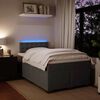 vidaXL Sommier &agrave; lattes de lit et matelas Gris fonc&eacute; 120x200cm Velours