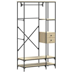 vidaXL Porte-v&ecirc;tements avec &eacute;tag&egrave;res ch&ecirc;ne sonoma bois d'ing&eacute;nierie