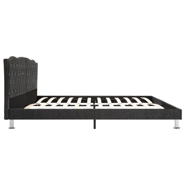 vidaXL Lit avec matelas Gris fonc&eacute; Tissu 180x200 cm