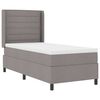 vidaXL Lit &agrave; ressort LED avec t&ecirc;te de lit Taupe 90 x 200 cm tissu