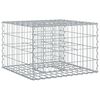 vidaXL Lit sur&eacute;lev&eacute; gabion 60 x 60 x 40 cm Acier galvanis&eacute; Argent&eacute;