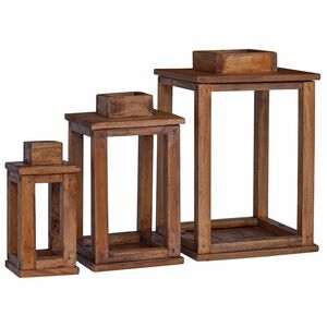 vidaXL Lanterne 3 pc Naturel 30 x 30 x 44 cm Bois d'Acajou