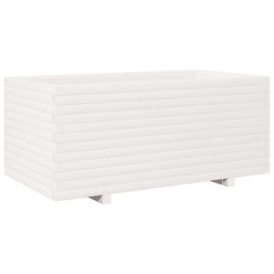 vidaXL Jardini&egrave;re blanc 110x60x49,5 cm bois de pin massif